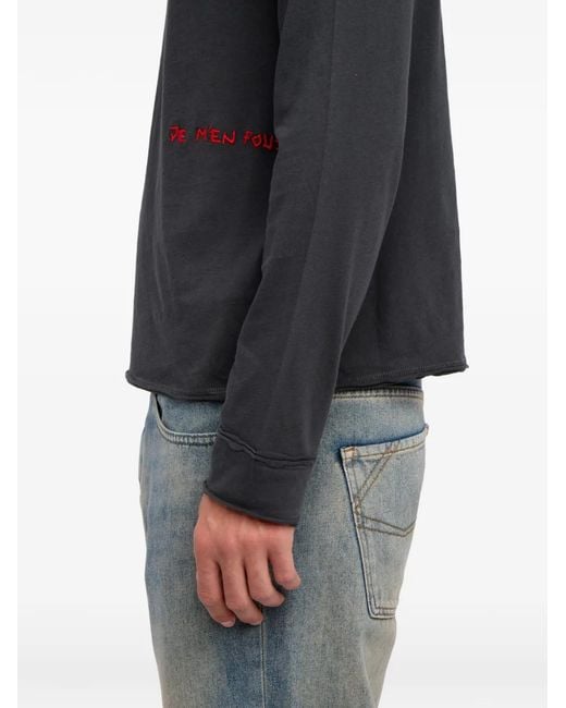 Zadig & Voltaire Gray Monsatir Henley Long-Sleeve T-Shirt for men