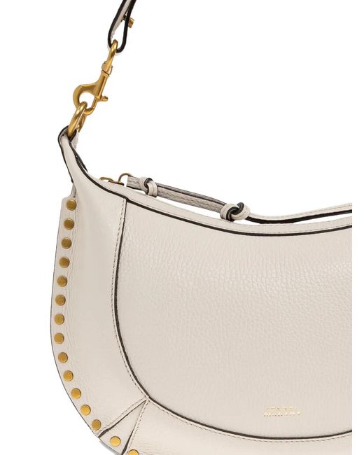 Isabel Marant White Naoko Studded Leather Shoulder Bag