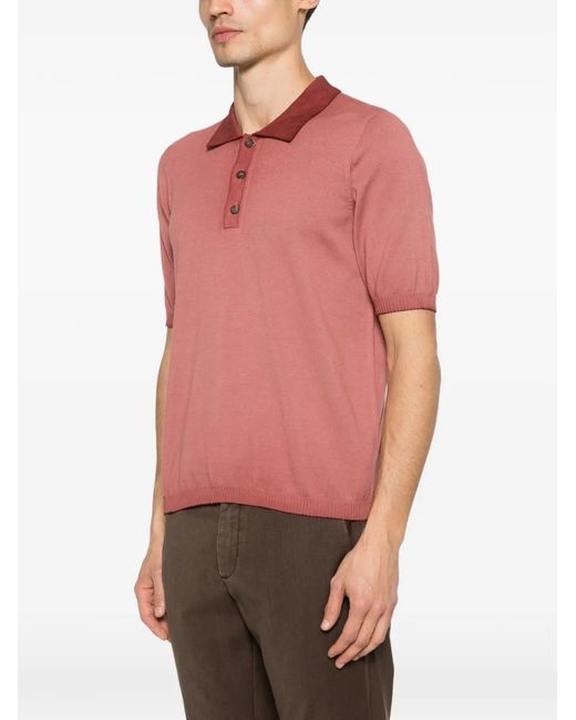 AROVESCIO Pink Buttoned Polo Shirt for men