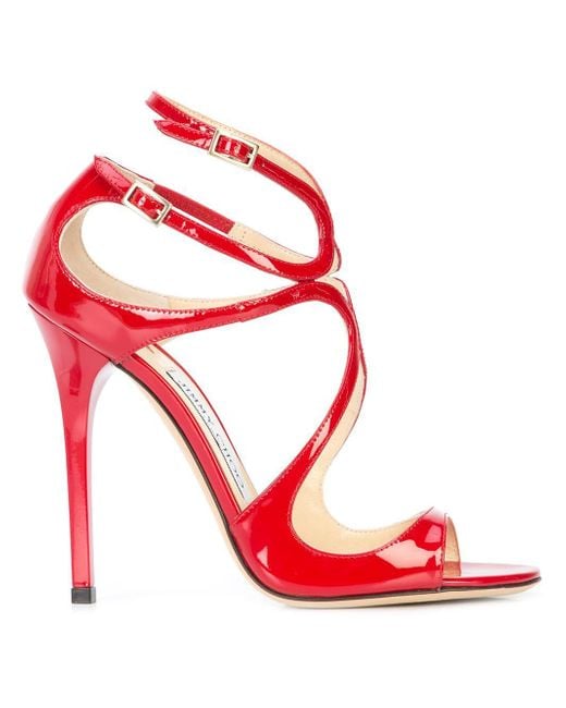 Jimmy Choo Red Lance Sandals