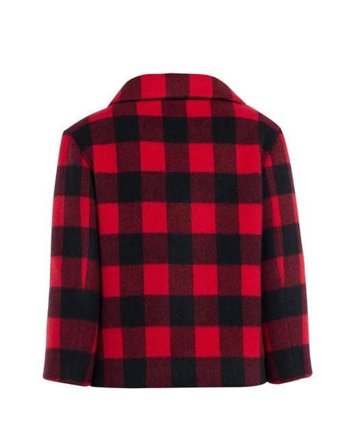 N°21 Red Check-Pattern Patch-Pocket Jacket