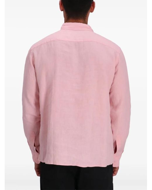 Boss Pink Logo-Embroidered Shirt for men