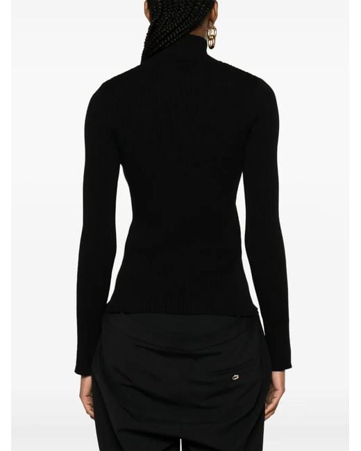 Pull À Logo Brodé Courreges en coloris Black