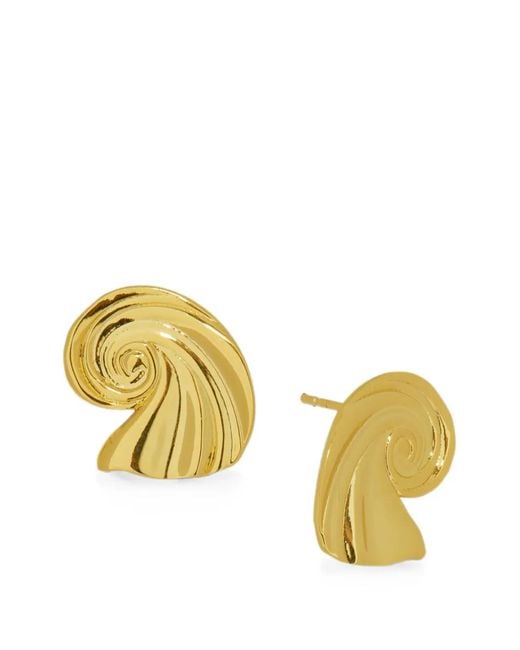 Ottoman Hands Metallic Wave-Stud Earrings