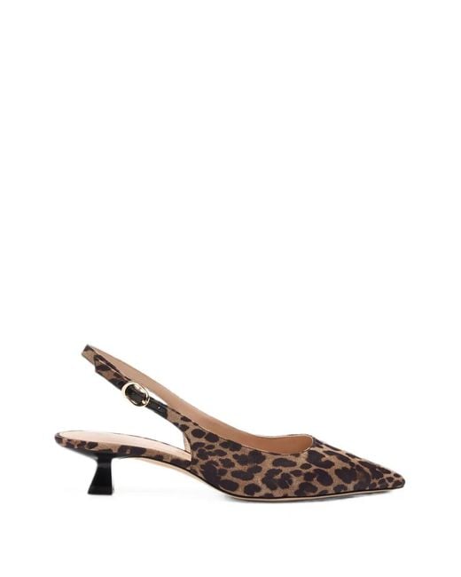 Stuart Weitzman Brown Stuart Sculpt Leopard-Print Slingback Pumps