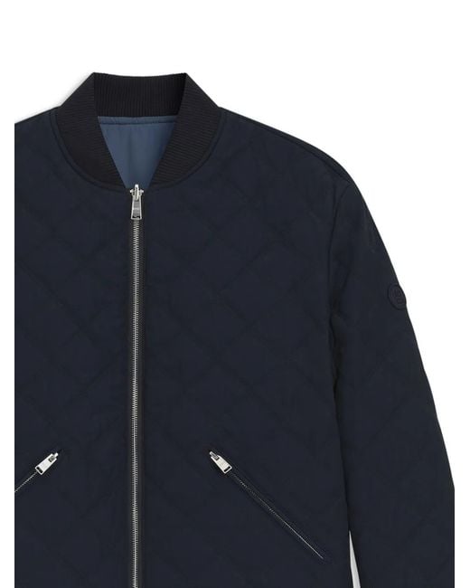 Boss Blue Quilted Zip Jacket for men