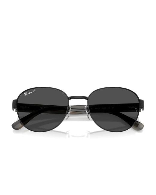 Ray-Ban Gray Chromance Round-Frame Tinted Sunglasses