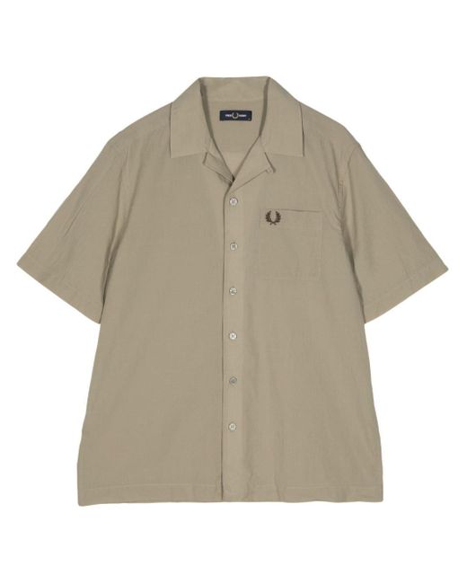 Fred Perry Natural Lightweight Cotton-crepe Shirt for men