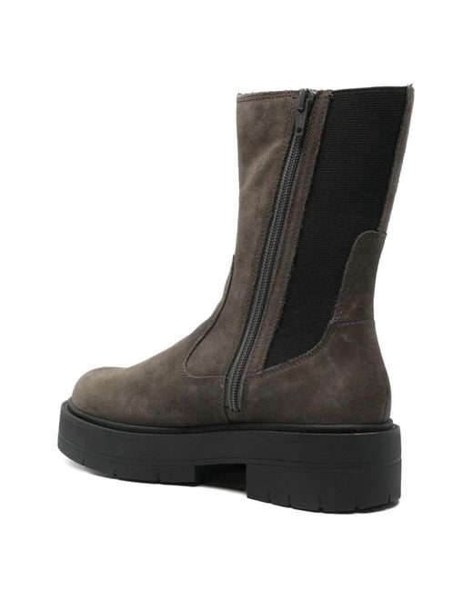 Geox Black Platform Elasticated-Panel Boots