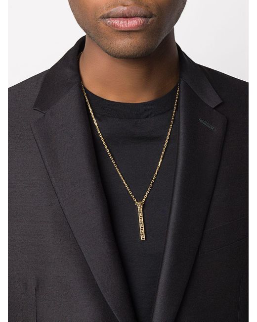 Mens Jewellery Necklaces Metallic for Men Versace Greca-detail Pendant Necklace in Gold 