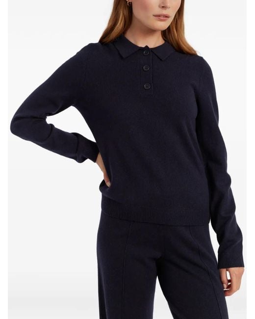 Chinti & Parker Blue Long-Sleeved Polo Knitwear
