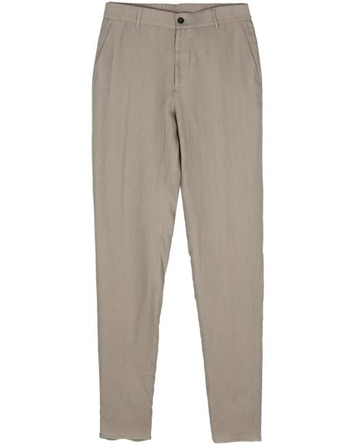 Peserico Gray Linen Tailored Trousers for men