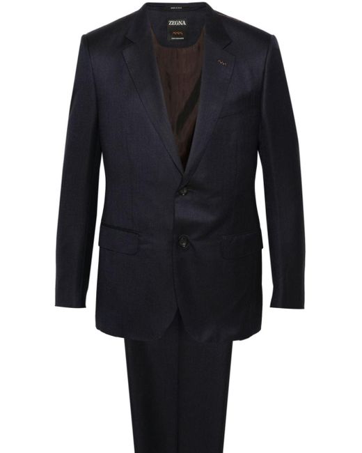Single-breasted cashmere suit Zegna de hombre de color Blue