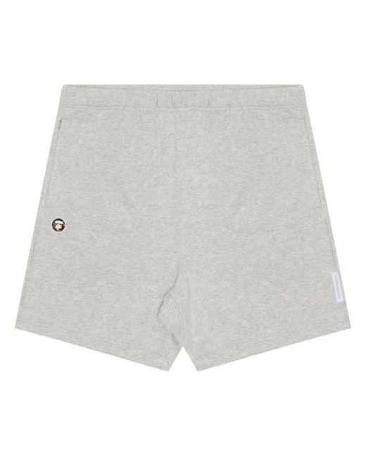 Aape By A Bathing Ape White Logo-Patch Elasticated-Waist Shorts for men