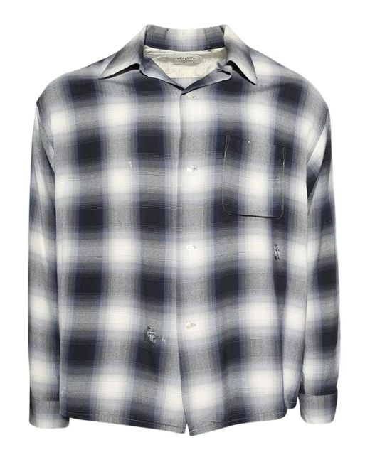 メンズ SAINT Mxxxxxx Check-print Shirt Gray