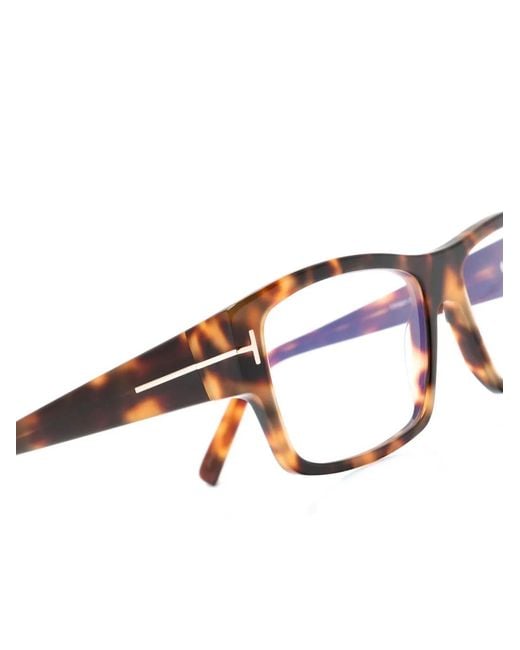 Tom Ford Brown Tortoiseshell Square-Frame Glasses