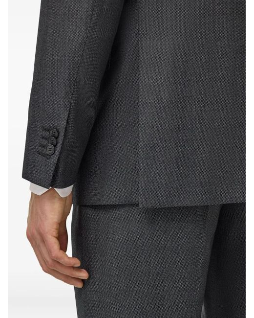 Boggi Blazer Met Vogeloog Van Scheerwol in het Black voor heren