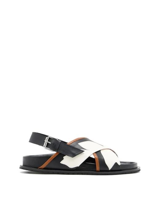 Plan C White Criss Cross-Strap Sandals