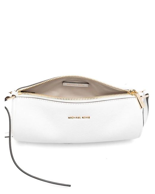 MICHAEL Michael Kors White Izzy Pebbled-Leather Shoulder Bag