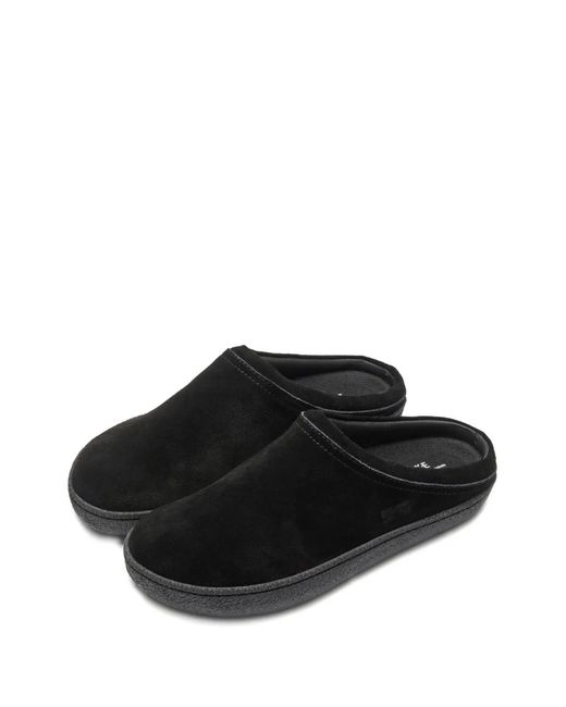 Suicoke Black Leather Slippers