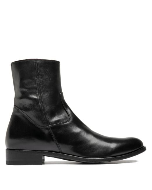 Officine Creative Black Paul Zip Leather Boots for men