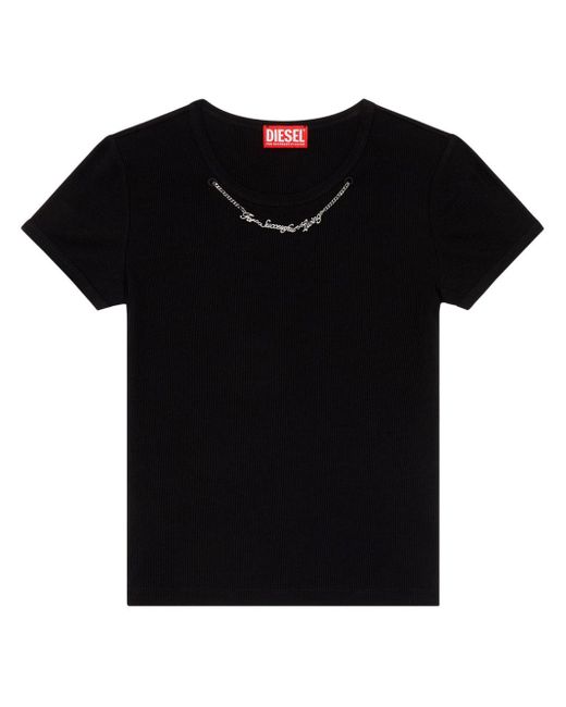 DIESEL Black T-matic Chain-embellished T-shirt