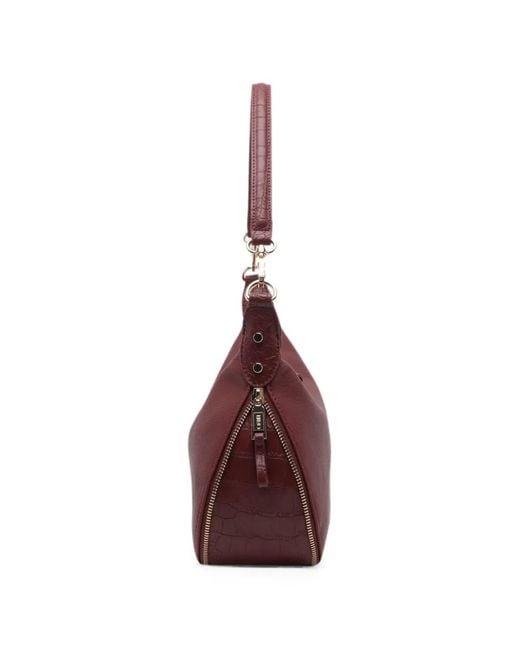 Liu Jo Purple Sac Porté Épaule À Effet Peau De Crocodile Et Plaque Logo