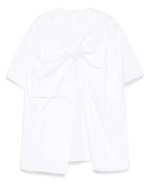 JNBY White Bow-Embellished Top
