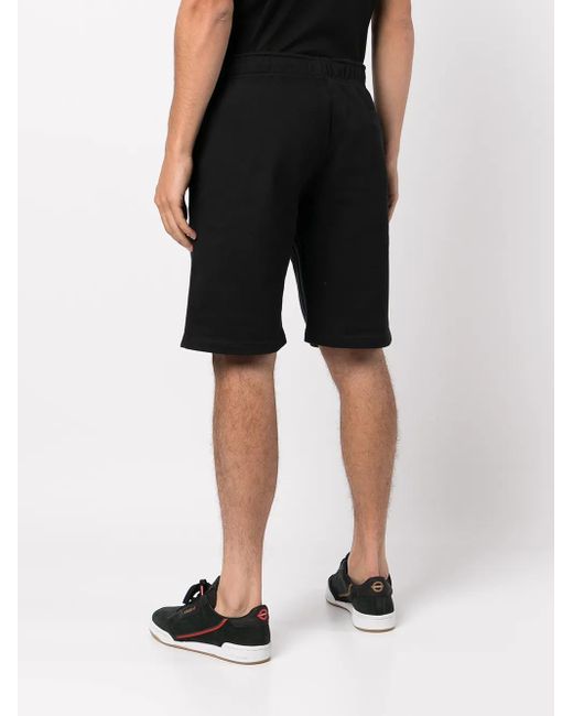 032c Black Elasticated-Waist Cotton Shorts for men