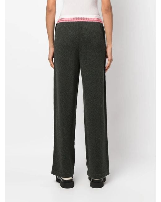 Barrie Black Stripe-Detail Trousers