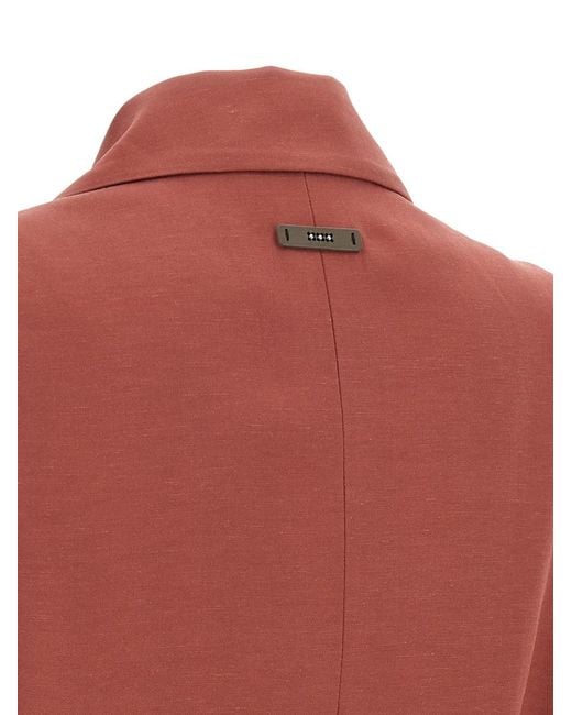 Peserico Red Double-Breasted Peak-Lapels Vest
