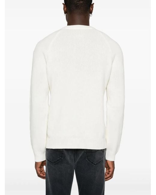 Woolrich White Cable-Knit Sweater for men