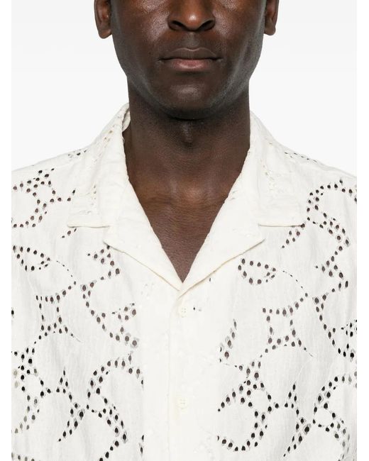 Just Cavalli White Eyelet Shirt for men