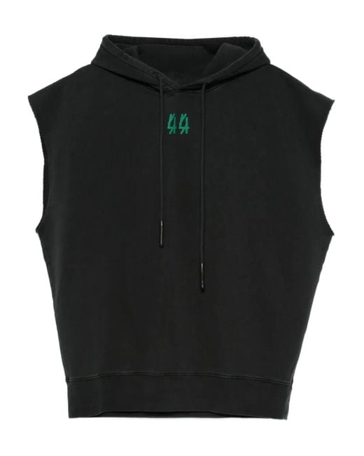 44 Label Group Black Hooded Sleeveless Vest for men