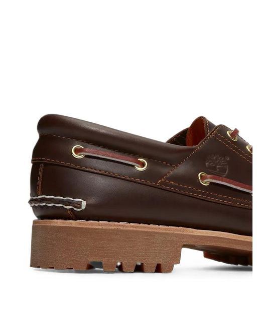 Timberland Brown Leather Boat Shoes for men