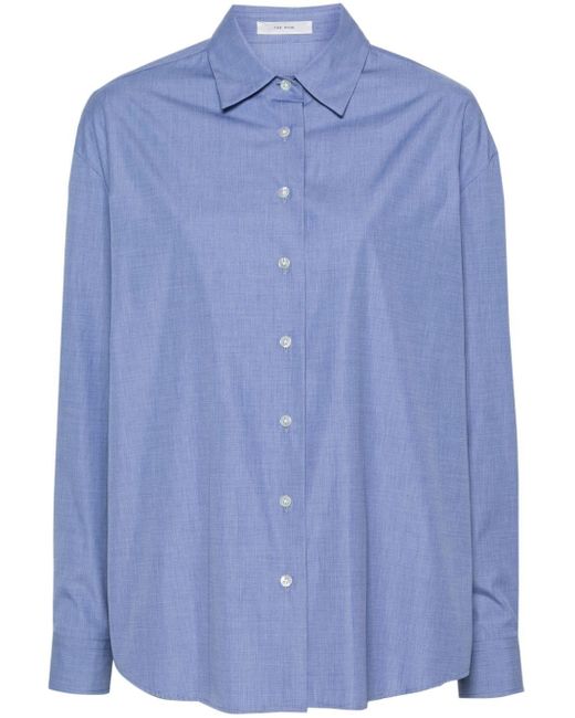 The Row Blue Attica Cotton Shirt