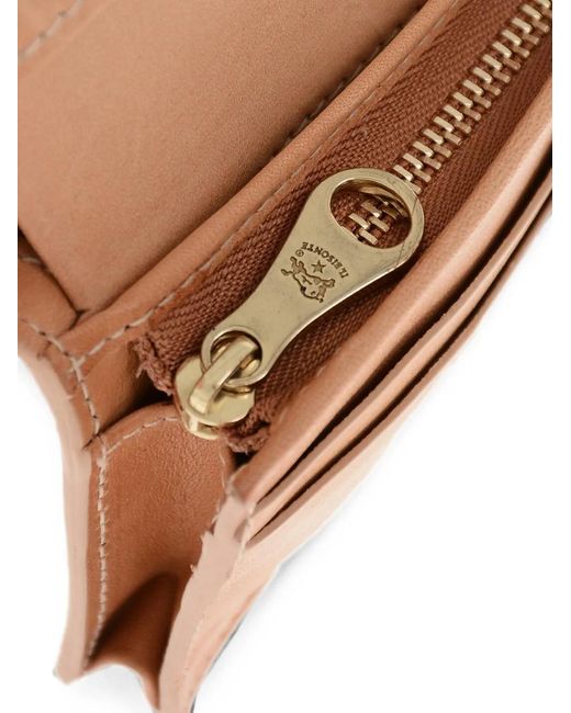 Il Bisonte Natural Zip-Around Leather Wallet