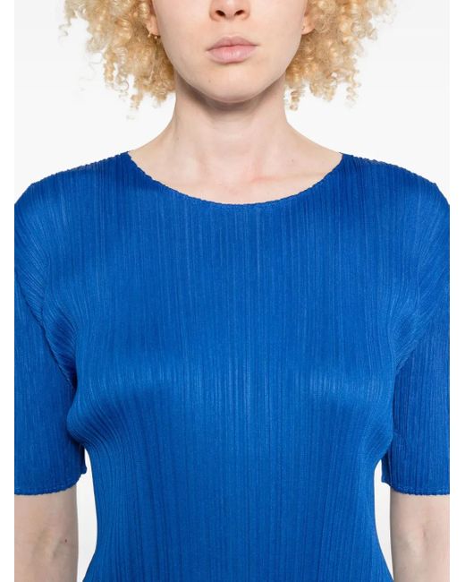 Pleats Please Issey Miyake Blue Pleated Long Dress