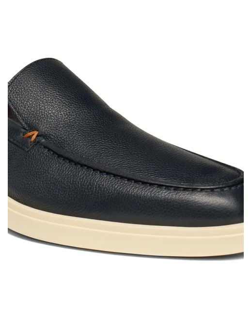 Santoni Blue Leather Loafers for men