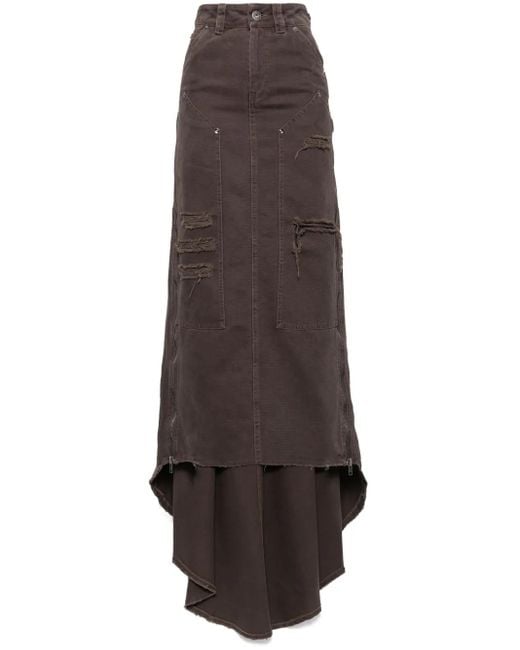 VAQUERA Brown Distressed Skirt
