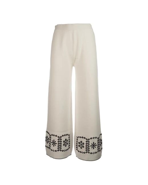 Paul Smith White Embroidered Trousers