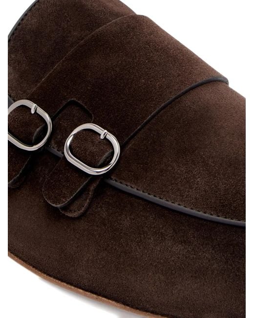 Neil Barrett Brown Buckle Strap Mules for men