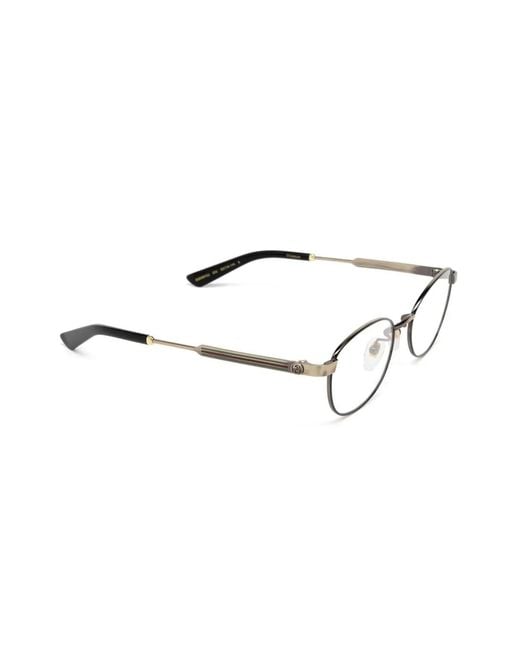 Gucci Metallic Oval-Frame Glasses