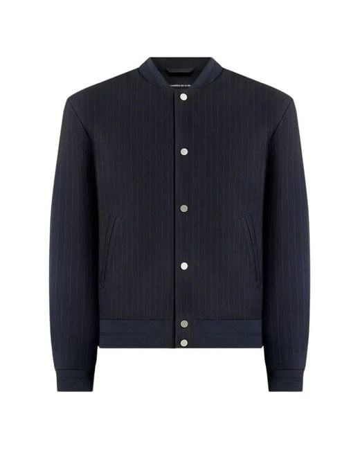Manière De Voir Blue Savin Pinstripe Bomber Jacket for men