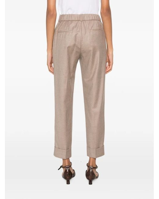 Peserico Natural Turn-Up Cuff Trousers