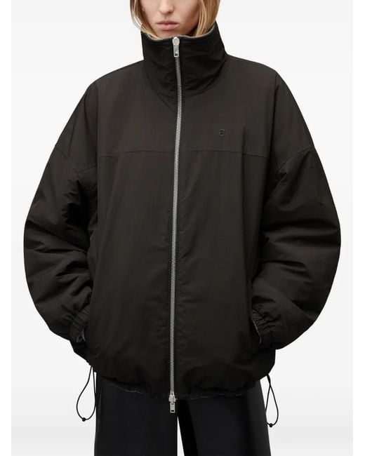 Alexander Wang Gray Reversible Funnel-Neck Track Jacket