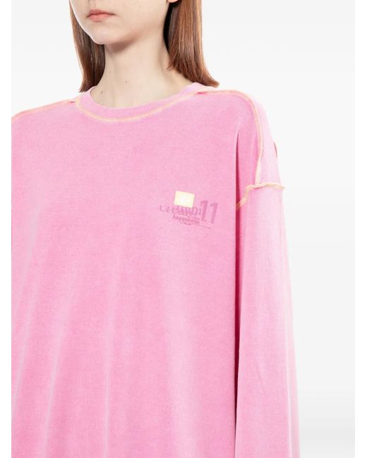 Mini Cream Pink Logo Sweatshirt