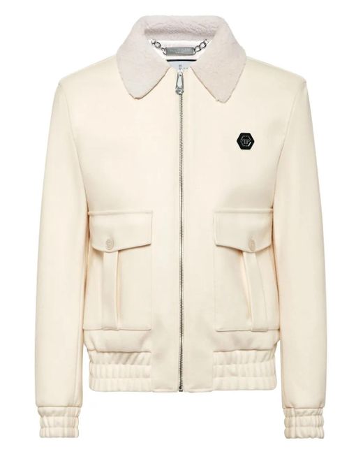 Philipp Plein Natural Logo-Patch Jacket for men