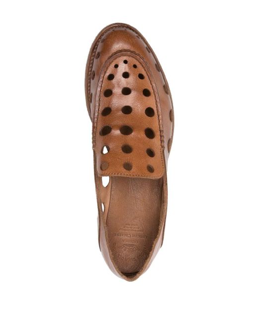 Officine Creative Brown Lexikon Perforated Leather Loafers