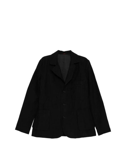 Ma+ Black Four-Pocket Three-Button Blazer for men